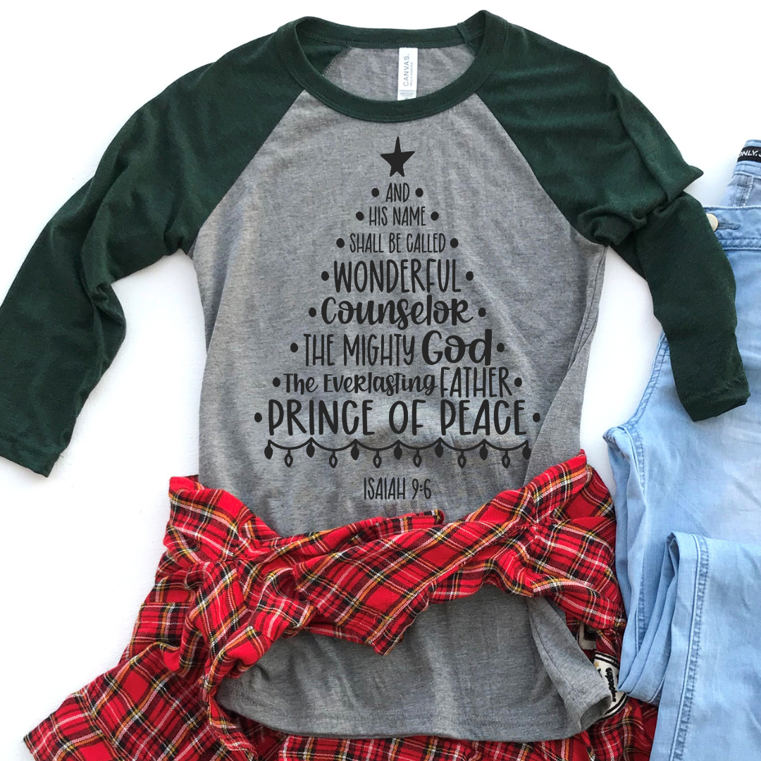 And His Name Shall Be Called raglan 3/4 sleeve shirt